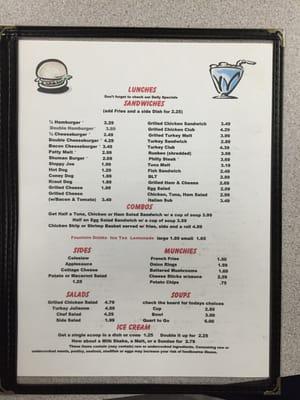 Lunch menu