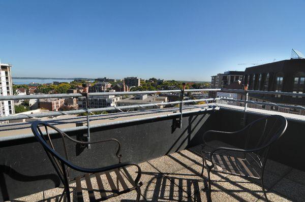 Patio overlooking the city