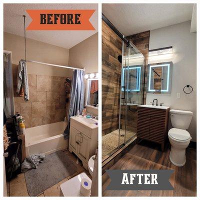 Full Bathroom Remodel Before & After