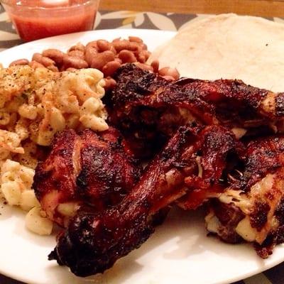 Chicken & tortillas with beans & macaroni salad...I got the special.