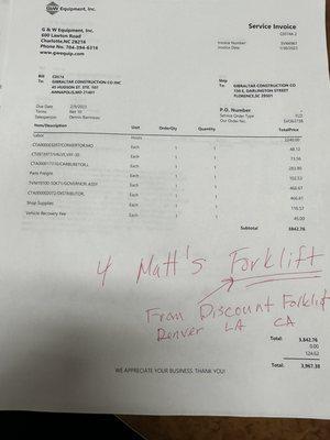 Cost to make forklift run