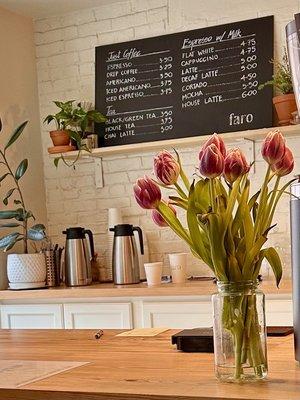 Front counter and menu