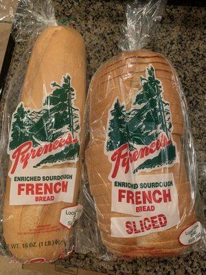 I bought one French bread and one sliced loaf.