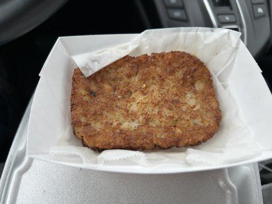 Hash Brown (opposite side was burned black)