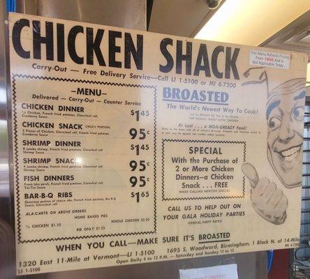 Old School menu