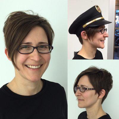 Fun haircut perfect for a new professional pilots cap.