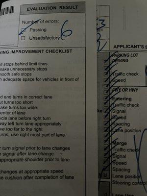 Drivers Test Score :)