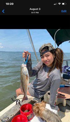 Skylar &  Teddy 1st day fishing trip in Savannah Aug 3,2022.