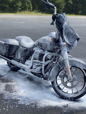 Motorcycle foam bath