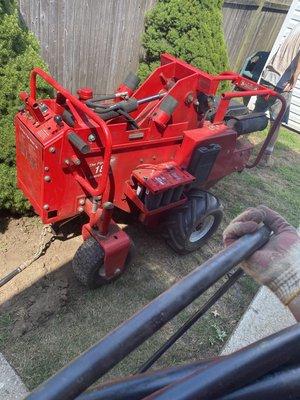 Preparing to pull pipe for a zone in the backyard, this machine is a life-saver.