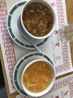 Hot and sour soup and egg flour soup