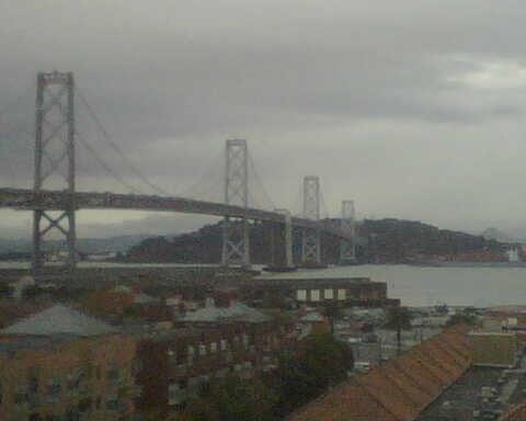 an amazing view of the bay bridge (mind the quality, it's my crackberry)