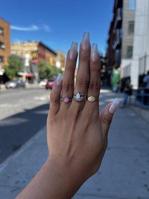 Hailey Bieber glazed donut nails