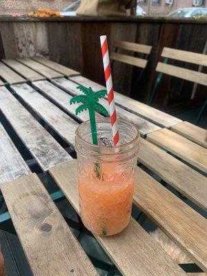 Paper straw, plastic palm?