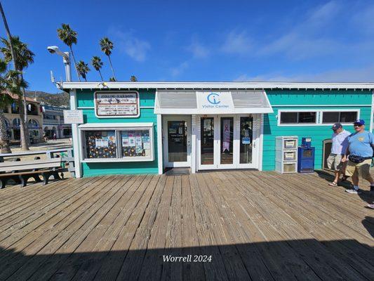 Exterior of Visitor Center is located  on pier