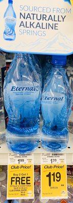 Eternal Water-Naturally Alkaline, Natural Electrolytes, Natural pH Spring Water. Aisle 8. Available Now at Safeway!!