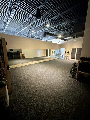 The Main Studio is where we offer small group classes for strength & endurance training as well as dance, yoga & more.