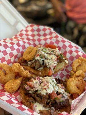 Tostados and Shrimp