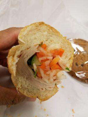 The inside of my Ba-Le turkey sandwich.