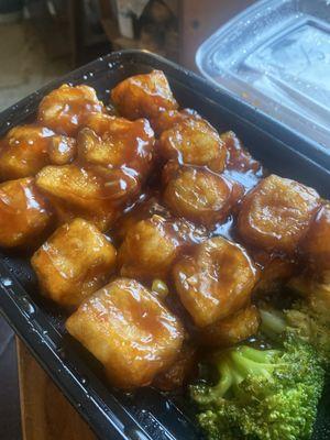 (supposed to be extra extra crispy, but was completely soft)  It tastes amazing though  40. General Tso's Bean Curd