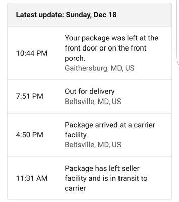 My package was NOT delivered.