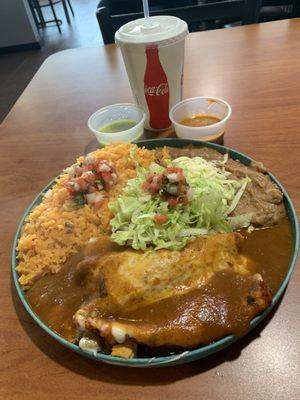 Trio of enchiladas plate