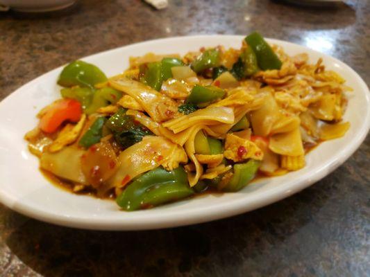 Delicious Drunken Noodle Chicken dish!