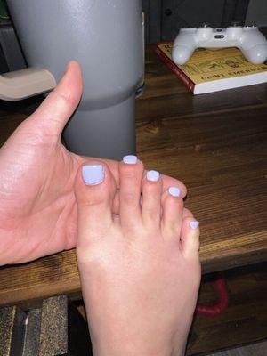 Acrylic pedicure w/gel polish