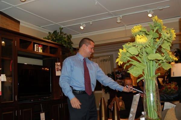 Carlos at his conceptual showroom at Ethan Allen (N. Andover) during our 1st Technology Open House 2009.  It was a huge success!