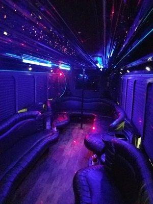 30 passenger party bus interior