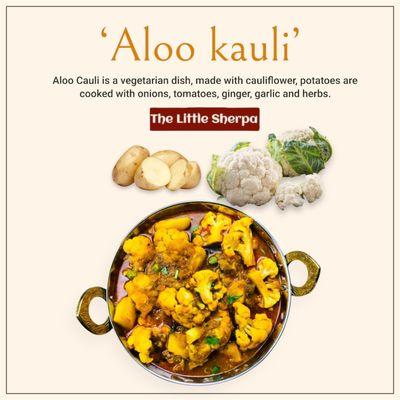 Aloo Cauli is a vegetarian dish, made with cauliflower, potatoes are cooked with onions, tomatoes, ginger, garlic and herbs.