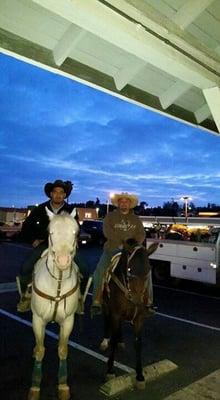 Horses visit the North Bar for some drinks.