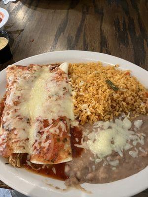 Shredded chicken enchiladas