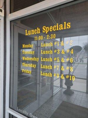 For lunch info. .