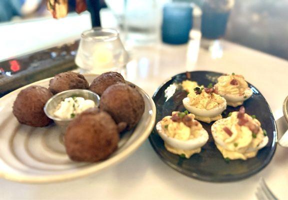 Deviled Eggs and Hushpuppies