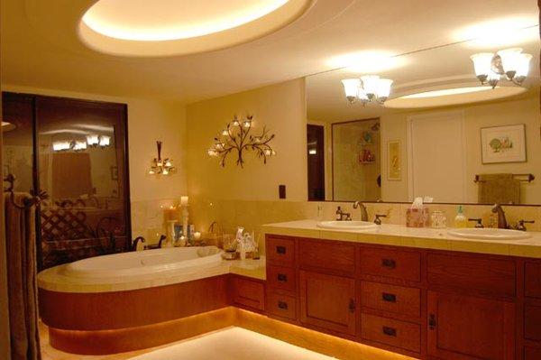 Light casing, tub, cabinet and cabinet install