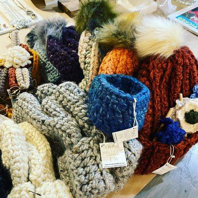 Handmade fiber creations by local artists.