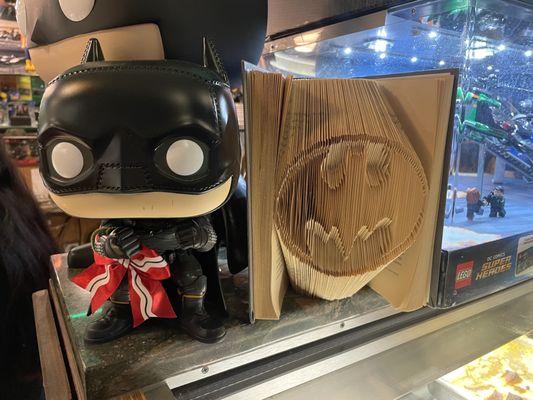 Detail of Batman memorabilia.