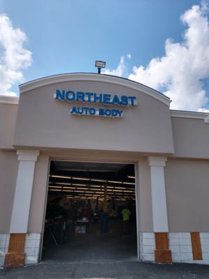 Northeast Autobody sign install