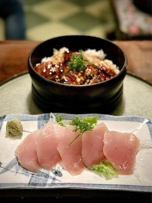 Unagi Don Combo w Sashimi