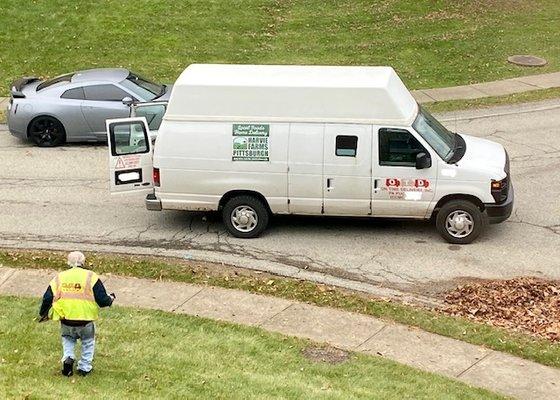 The delivery driver and his van