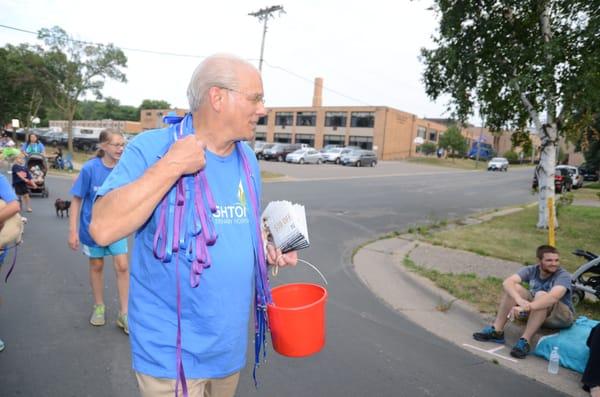 Dr. Hedges greeting people in the New Brighton Stock Yard Days Parade.