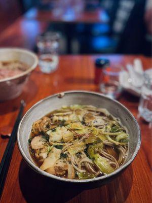 Aomori Scallop Nanban Soba (seasonal)| seaweed butter, grilled cabbage, leeks