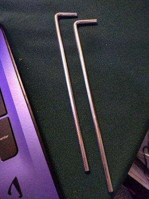 The new steel tent stakes