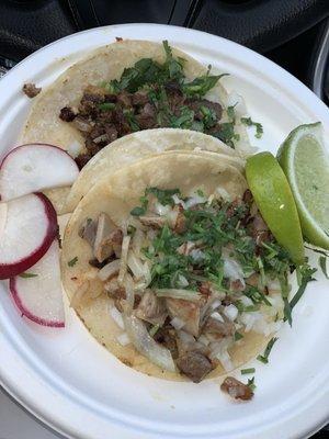 Lengua tacos, buche tacos (lengua was amazing)