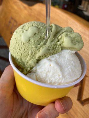 Pistachio and mascarpone gelato