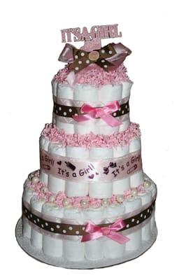 Baby Girl 3 Tier diaper cake