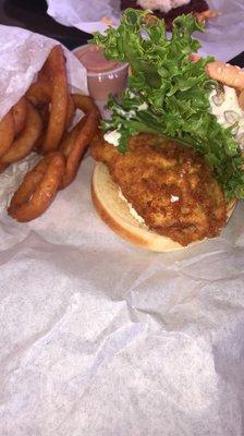 Onion Rings Fishwich Sandwich