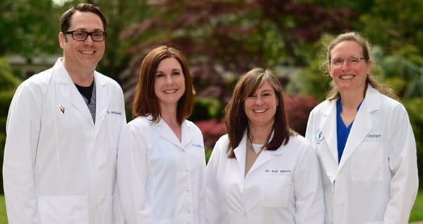 From left to right: Dr. Joe Beswick, Dr. Christine Ortner, Dr. Katharine (Kali) Wilson, and Dr. Lauren Chattigré