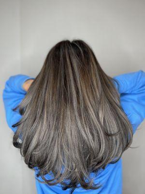 Grey balayage